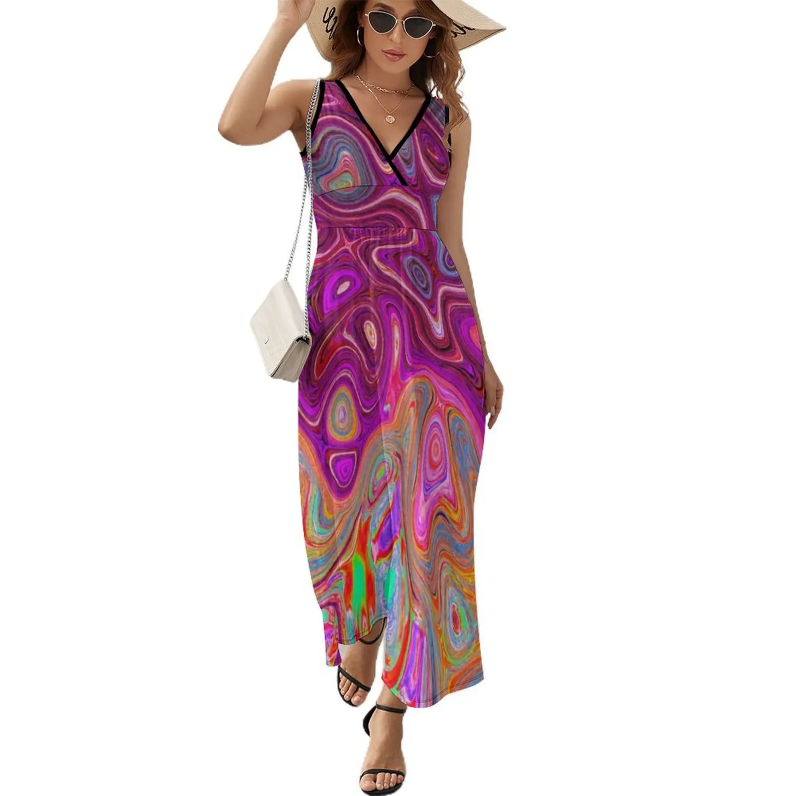 Trippy Abstract Cool Magenta Rainbow Colors Retro Art Sleeveless Dress dresses for woman clothing women summer 2024
Trippy Abstract Cool Magenta Rainbow Colors Retro Art Sleeveless Dress dresses for woman clothing women summer 2024