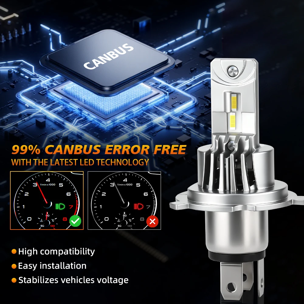 Мощные автомобильные лампы H4 Bi LED 1200W CANBUS с турбо-эффектом, двухрежимным светом (Hi/Lo) и вентилятором для авто/мото, противотуманные фары, Plug&Play
Мощные автомобильные лампы H4 Bi LED 1200W CANBUS с турбо-эффектом, двухрежимным светом (Hi/Lo) и вентилятором для авто/мото, противотуманные фары, Plug&Play
