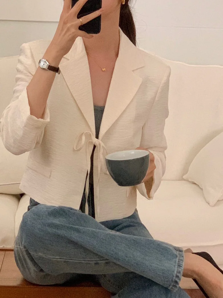 Korean Sle ort Svel Women's Jaet Knot Belted Long Sve Outerwear Top Gentle Ele Commute Daily
Korean Sle ort Svel Women's Jaet Knot Belted Long Sve Outerwear Top Gentle Ele Commute Daily