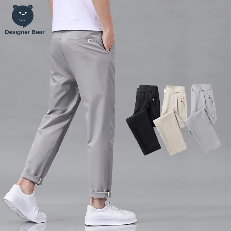 2026 New Spring Summer Men's Casual Ankle Length Pants Baggy Straight Suit Trousers Ribbon Design Trendy Tapered Pants Man 28-38
2026 New Spring Summer Men's Casual Ankle Length Pants Baggy Straight Suit Trousers Ribbon Design Trendy Tapered Pants Man 28-38