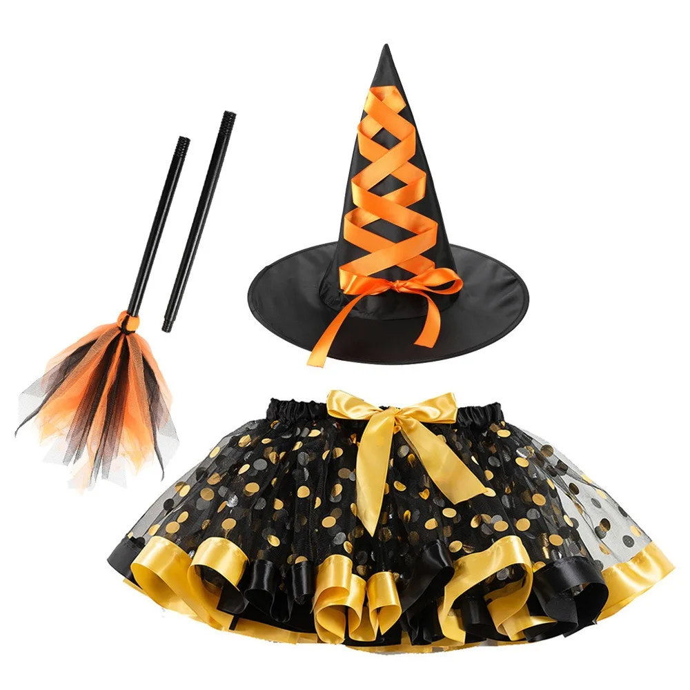 Gothic Kids Halloween Costume Wand Broom Halloween Tutu Dress Novelty Cosplay Halloween Children's Witch Dress Cos Props
Gothic Kids Halloween Costume Wand Broom Halloween Tutu Dress Novelty Cosplay Halloween Children's Witch Dress Cos Props