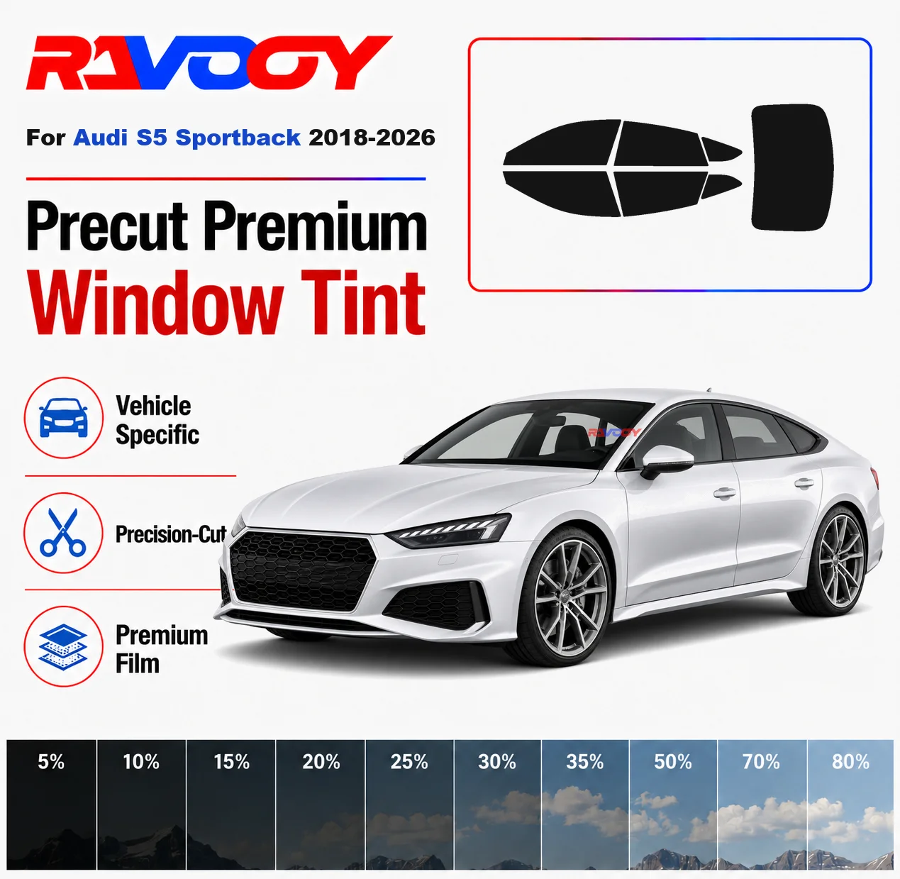 Premium Precut Window Tint Kit Front Rear Windows Rear Windshield For Audi S5 Sportback 2018-2026 Complete Set Nano Ceramic Film
Premium Precut Window Tint Kit Front Rear Windows Rear Windshield For Audi S5 Sportback 2018-2026 Complete Set Nano Ceramic Film