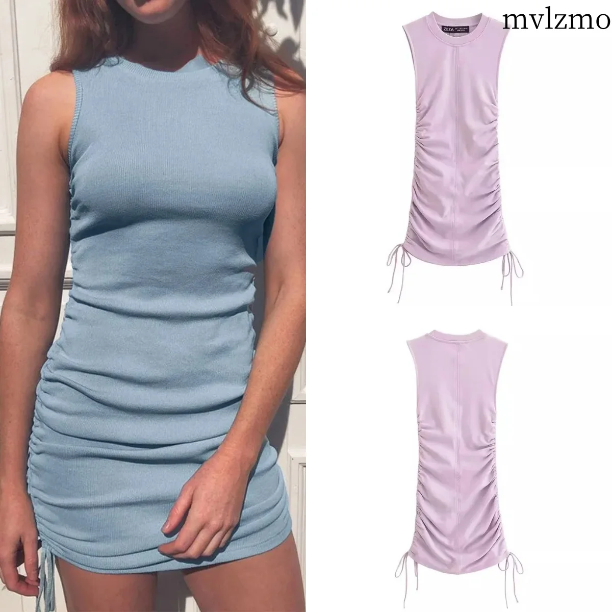 Sleeveless Bodycon Short Dress Women Ruched Fitted Summer Dresses Drawstring Casual Mini Dress Woman Sexy Club Party Dress
Sleeveless Bodycon Short Dress Women Ruched Fitted Summer Dresses Drawstring Casual Mini Dress Woman Sexy Club Party Dress