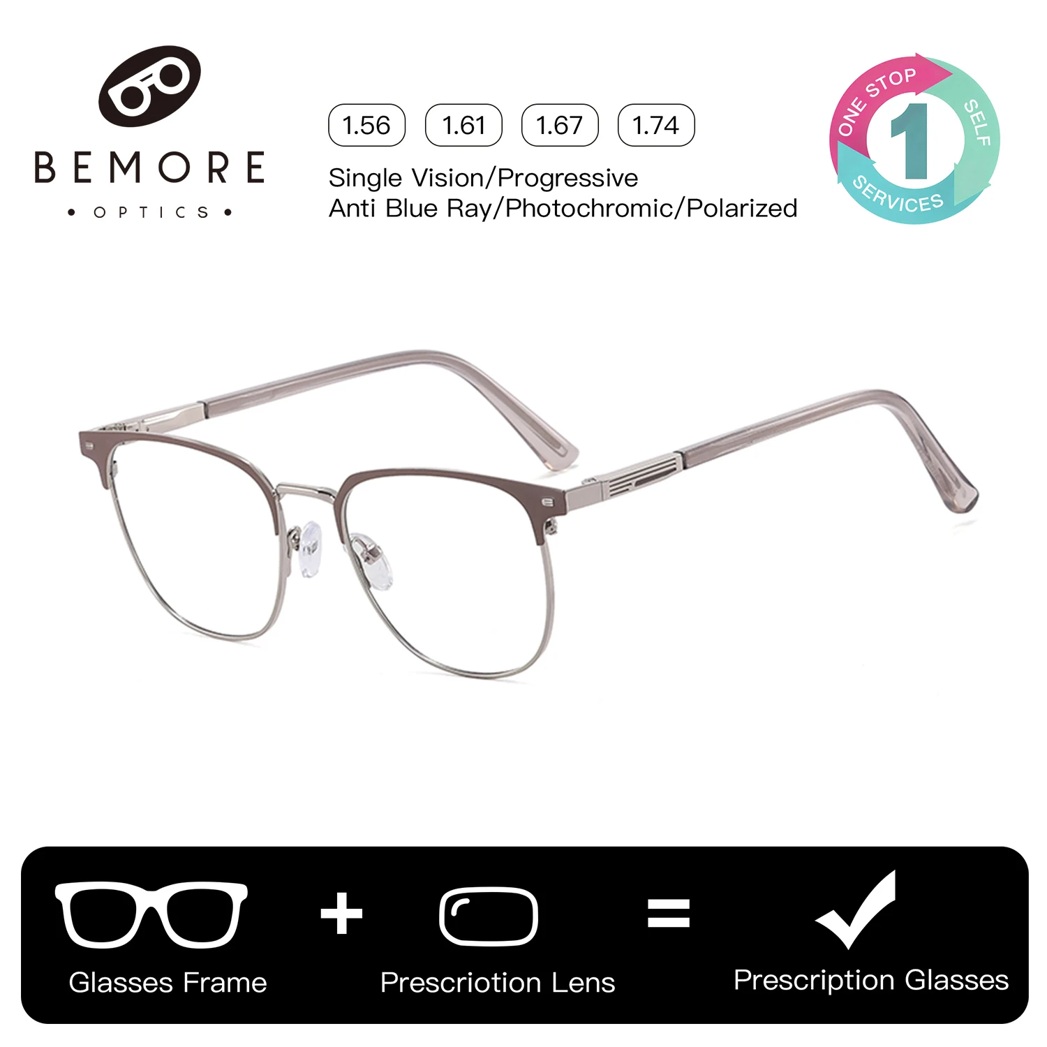 Очки для чтения BEMORE Square из металлического сплава для мужчин, высококачественные, с фильтром синего света, прогрессивные мультифокальные, по рецепту
Очки для чтения BEMORE Square из металлического сплава для мужчин, высококачественные, с фильтром синего света, прогрессивные мультифокальные, по рецепту