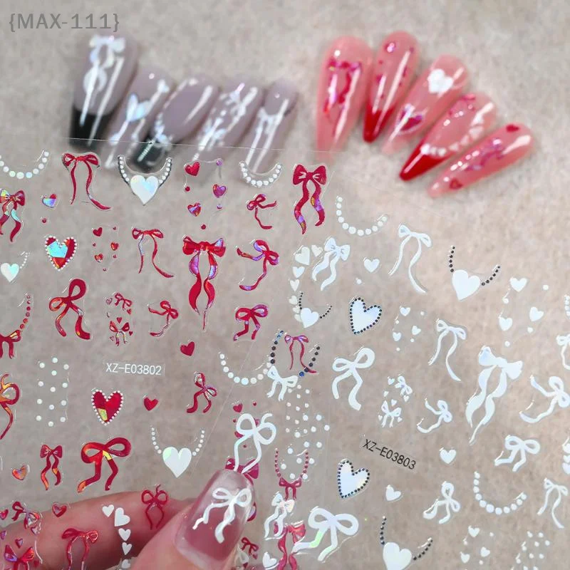 【MAX-111】Aurora French Ribbon Heart Nail Sticker - Pearl Love Chain Adhesive Decal Valentine's Day Bow Manicure【W1】
【MAX-111】Aurora French Ribbon Heart Nail Sticker - Pearl Love Chain Adhesive Decal Valentine's Day Bow Manicure【W1】