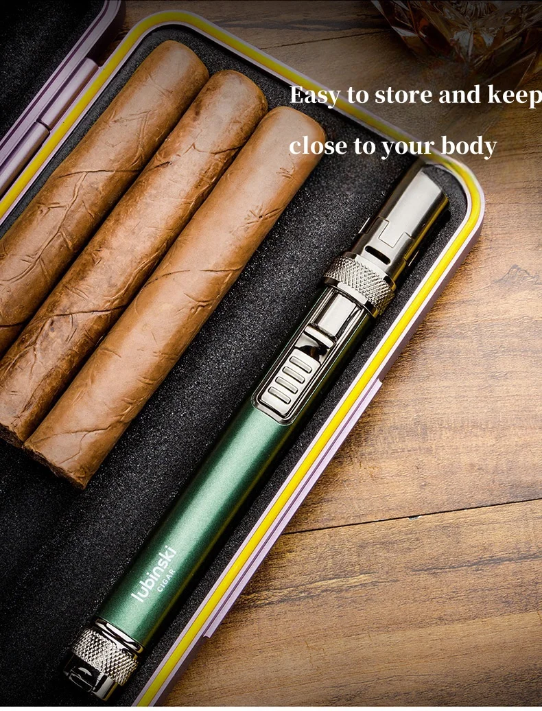 LUBINSKI Cigar Lighter Multifunctional Portable Jet Lighter with Cigar Punch Holder Needle Windproof Smoking Tool Gift for Men
LUBINSKI Cigar Lighter Multifunctional Portable Jet Lighter with Cigar Punch Holder Needle Windproof Smoking Tool Gift for Men