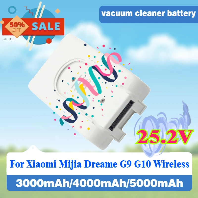 25.2V 3000mAh-5000mAh Rechargeable Lithium-Ion Battery Pack for Xiaomi Mijia Dreame G9 G10 Wireless Vacuum Cleaner Battery
25.2V 3000mAh-5000mAh Rechargeable Lithium-Ion Battery Pack for Xiaomi Mijia Dreame G9 G10 Wireless Vacuum Cleaner Battery
