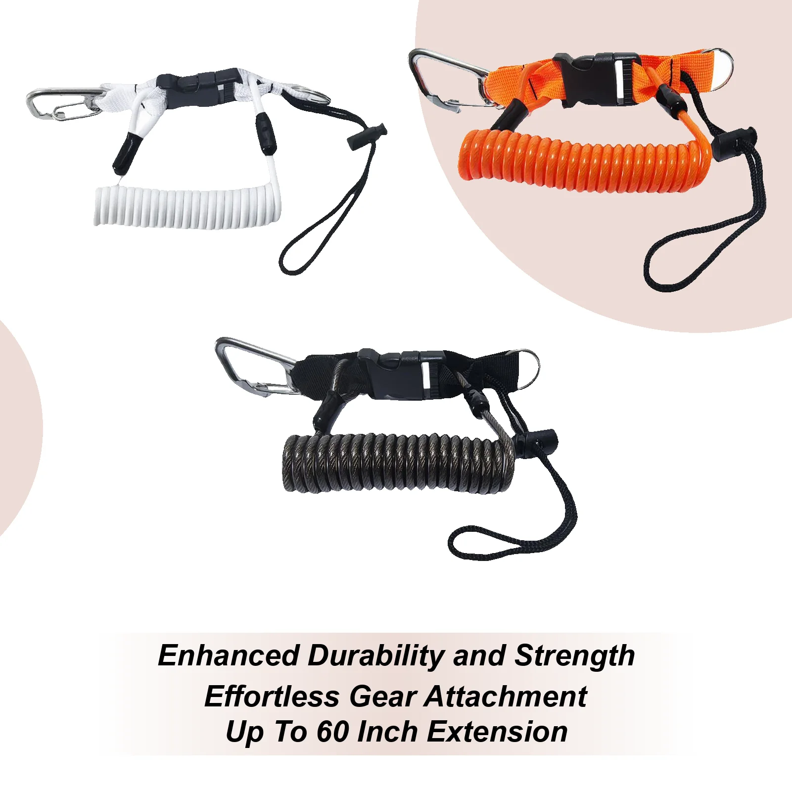 Пружинный спиральный шнур для дайвинга с быстросъемной металлической пряжкой из нержавеющей стали, для подводной съемки, альпинизма и кемпинга
Пружинный спиральный шнур для дайвинга с быстросъемной металлической пряжкой из нержавеющей стали, для подводной съемки, альпинизма и кемпинга