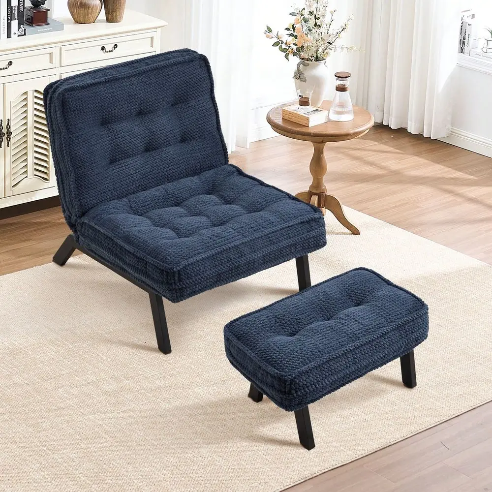Accent Chair With Ottoman, Armless Lounge Chair For Bedroom And Living Room, Comfortable Padded Seat With Wood Legs, Modern Ind
Accent Chair With Ottoman, Armless Lounge Chair For Bedroom And Living Room, Comfortable Padded Seat With Wood Legs, Modern Ind