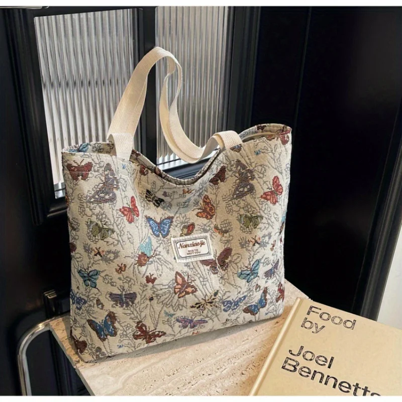 Women's Bag Butterfly Flower Print Embroidery Shoulder Bags Fashionable Canvas Handbags Large Capacity Zipper Shopping Bag
Women's Bag Butterfly Flower Print Embroidery Shoulder Bags Fashionable Canvas Handbags Large Capacity Zipper Shopping Bag