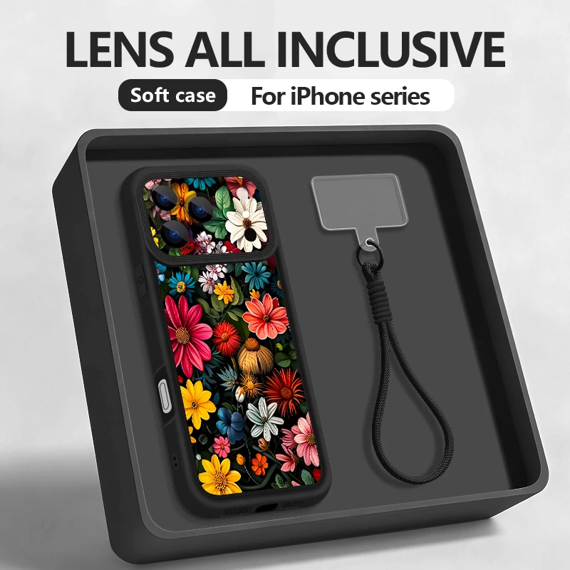 Colorful Floral Lanyard Case For iPhone 17 Pro Max iPhone 16 15 Pro Max 14 13 11 16E 17E Shockproof Bumper Wristband Cover Funda
Colorful Floral Lanyard Case For iPhone 17 Pro Max iPhone 16 15 Pro Max 14 13 11 16E 17E Shockproof Bumper Wristband Cover Funda
