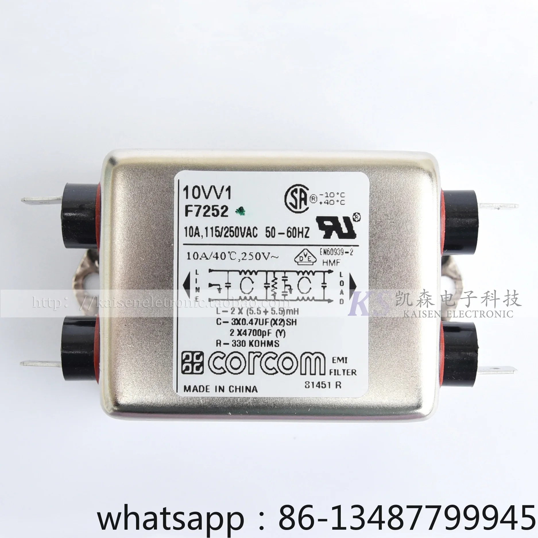 10VV1 10A F7252 6609043-3 treadmill Corcom anti electromagnetic interference VDE filter
10VV1 10A F7252 6609043-3 treadmill Corcom anti electromagnetic interference VDE filter