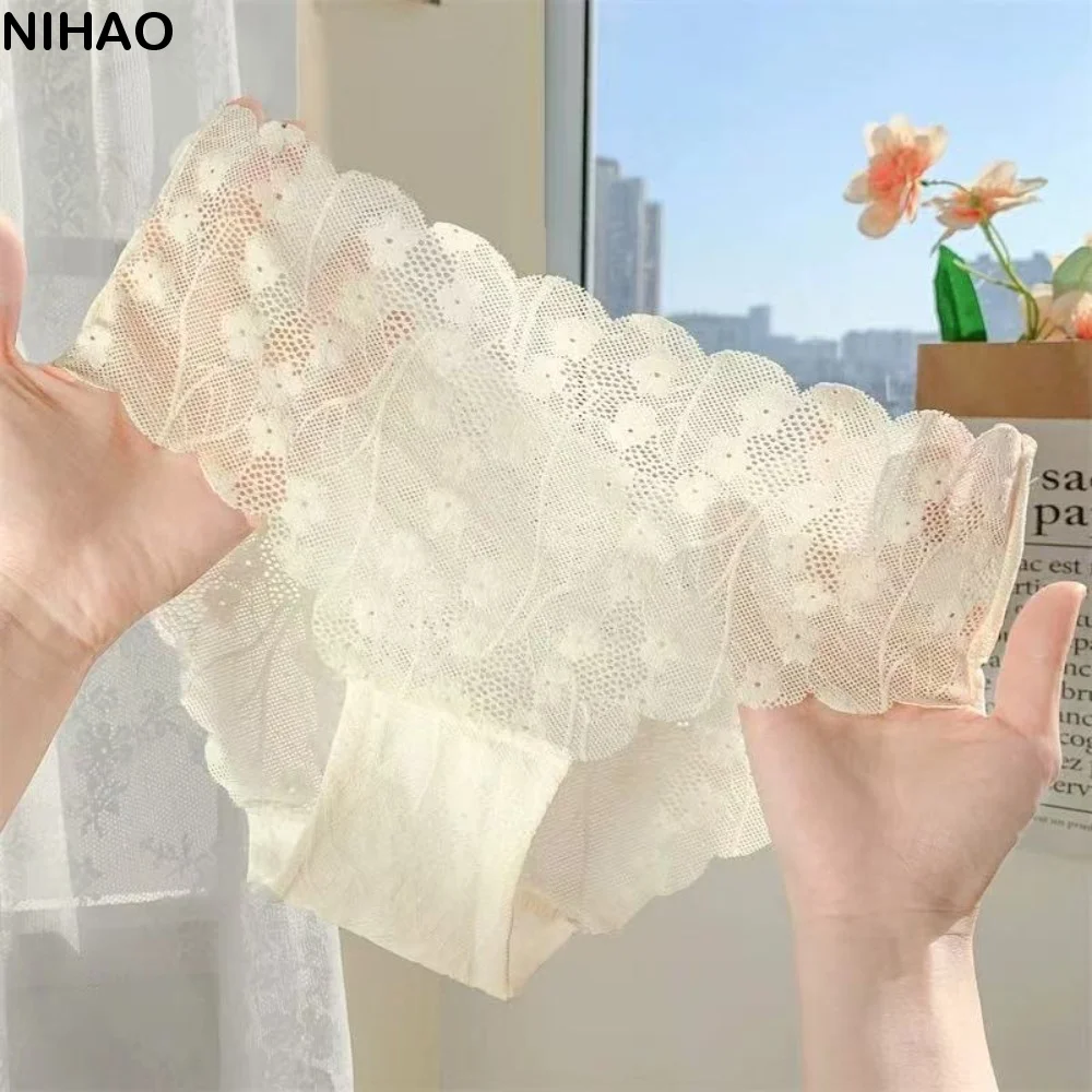 Cotton Crotch Seamless Lace Flower Panties Soft Mid Waist Underwear for Women Thin Transparent Mesh Lace Briefs Girl
Cotton Crotch Seamless Lace Flower Panties Soft Mid Waist Underwear for Women Thin Transparent Mesh Lace Briefs Girl