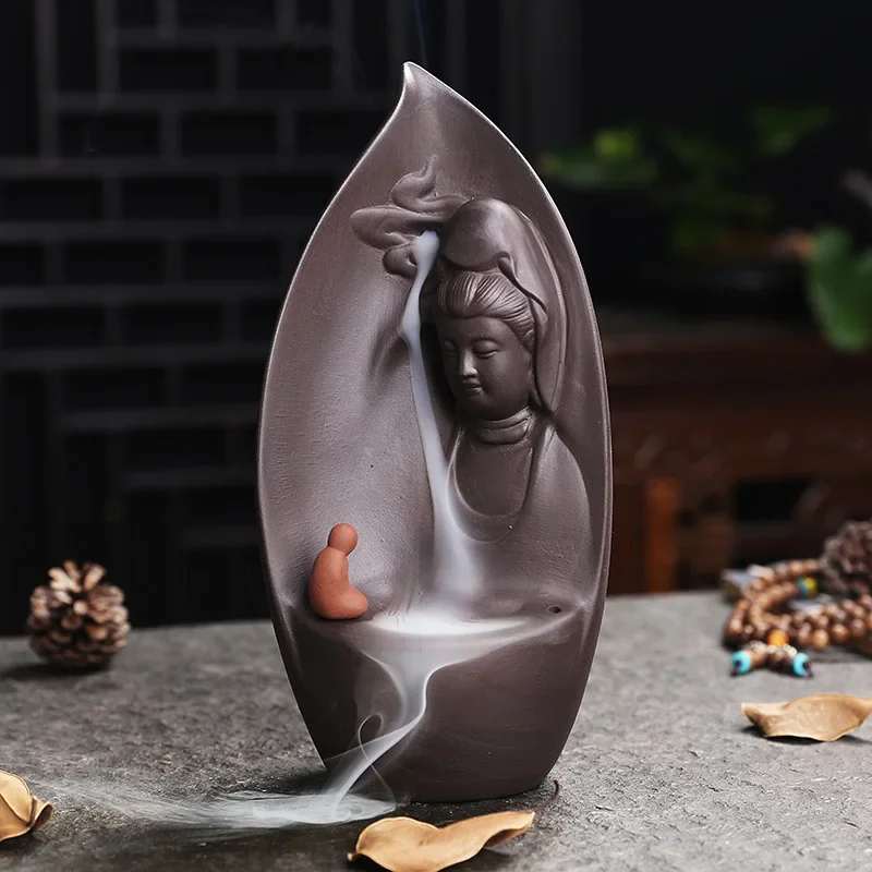 Avalokitesvara Purple Clay Buddism Incense Waterfall Backflow Censer Stick Holder Home Decor
Avalokitesvara Purple Clay Buddism Incense Waterfall Backflow Censer Stick Holder Home Decor