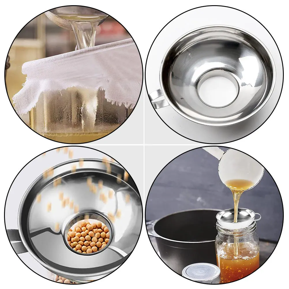 1Pcs Stainless Steel Wide Mouth Funnel Single Handle for Home Use Oil Transfer Kitchen Household Tool
1Pcs Stainless Steel Wide Mouth Funnel Single Handle for Home Use Oil Transfer Kitchen Household Tool