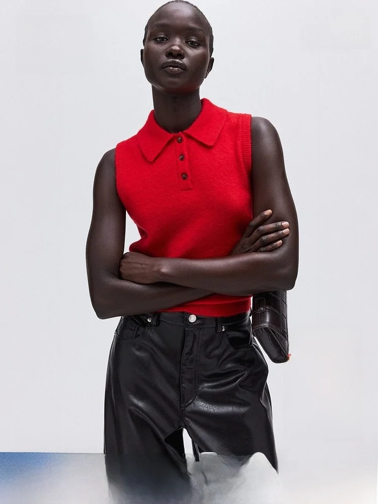 Красный вязаный свитер HM для женщин: модный, весенний, повседневный, с воротником-стойкой, базовый слой, из полиэстера, акрила, шерсти и спандекса
Красный вязаный свитер HM для женщин: модный, весенний, повседневный, с воротником-стойкой, базовый слой, из полиэстера, акрила, шерсти и спандекса