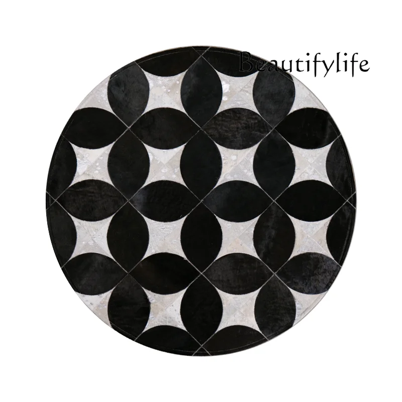 Black and white wool carpet cloakroom high-end high-end round simple modern small room bedroom living room floor mat
Black and white wool carpet cloakroom high-end high-end round simple modern small room bedroom living room floor mat