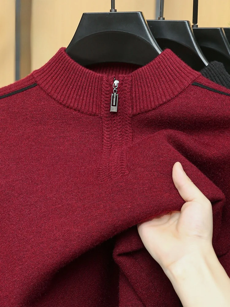 Rn Red Zodiac Year Busin Dad Sweater Festive Thiened Zipper Collar Men's Knitted irt Casual Sle Autumn Winter
Rn Red Zodiac Year Busin Dad Sweater Festive Thiened Zipper Collar Men's Knitted irt Casual Sle Autumn Winter