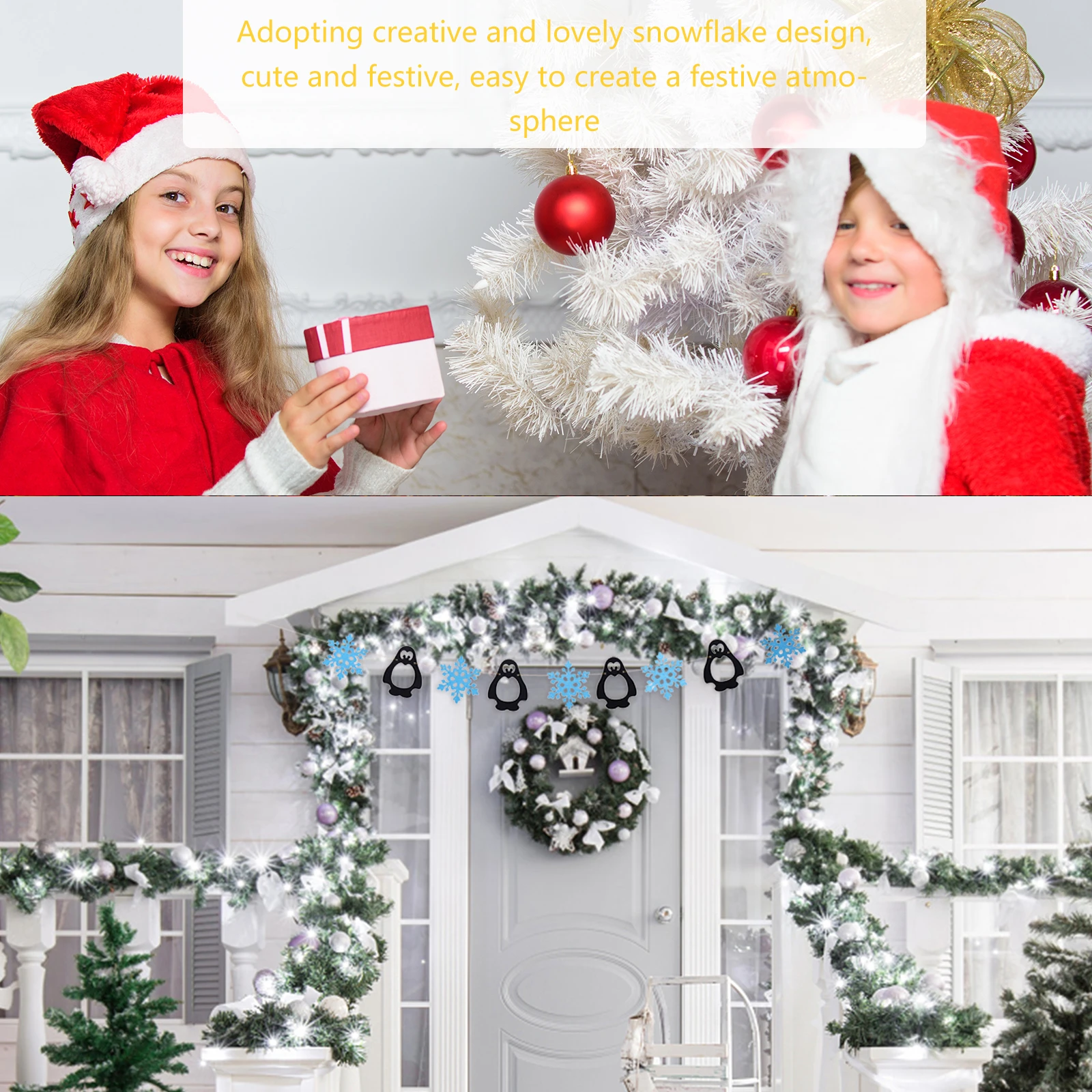 1Set Festive Snowflake and Penguin Theme Banner Cute Christmas Party Decoration for Wall Door Window Home Holiday Decorative
1Set Festive Snowflake and Penguin Theme Banner Cute Christmas Party Decoration for Wall Door Window Home Holiday Decorative