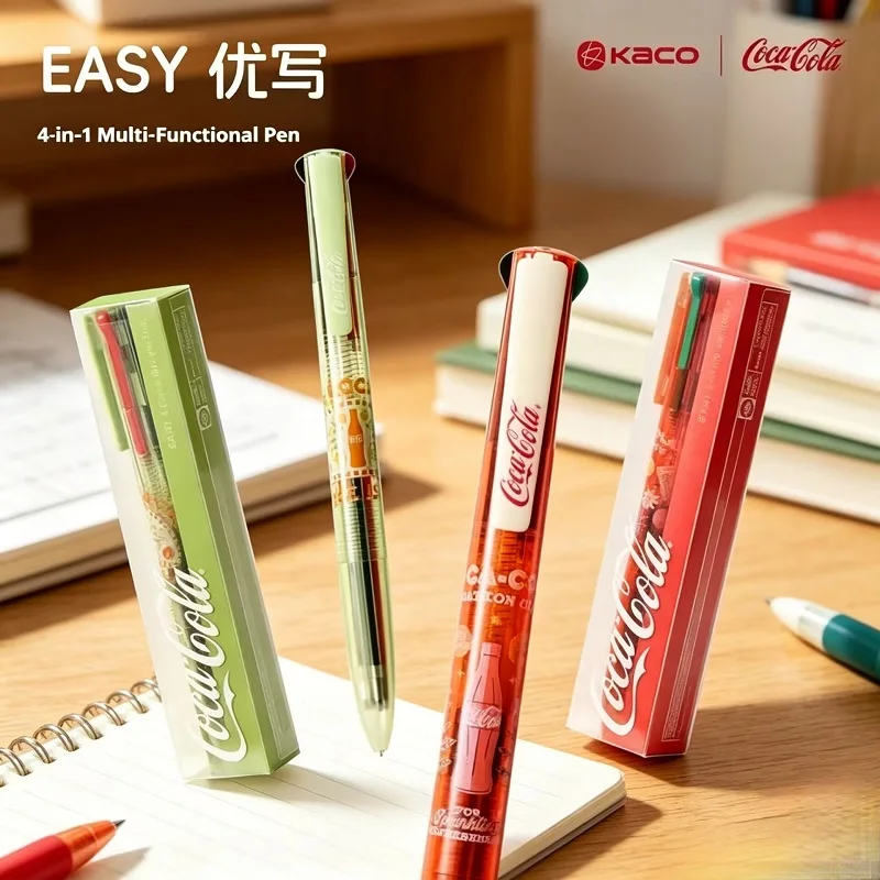 KACO x Coca-Cola 4-in-1 Multicolor Gel Pen Quick Dry Smooth Writing 0.5mm Black/Red/Blue/Green Stationery for School Office
KACO x Coca-Cola 4-in-1 Multicolor Gel Pen Quick Dry Smooth Writing 0.5mm Black/Red/Blue/Green Stationery for School Office
