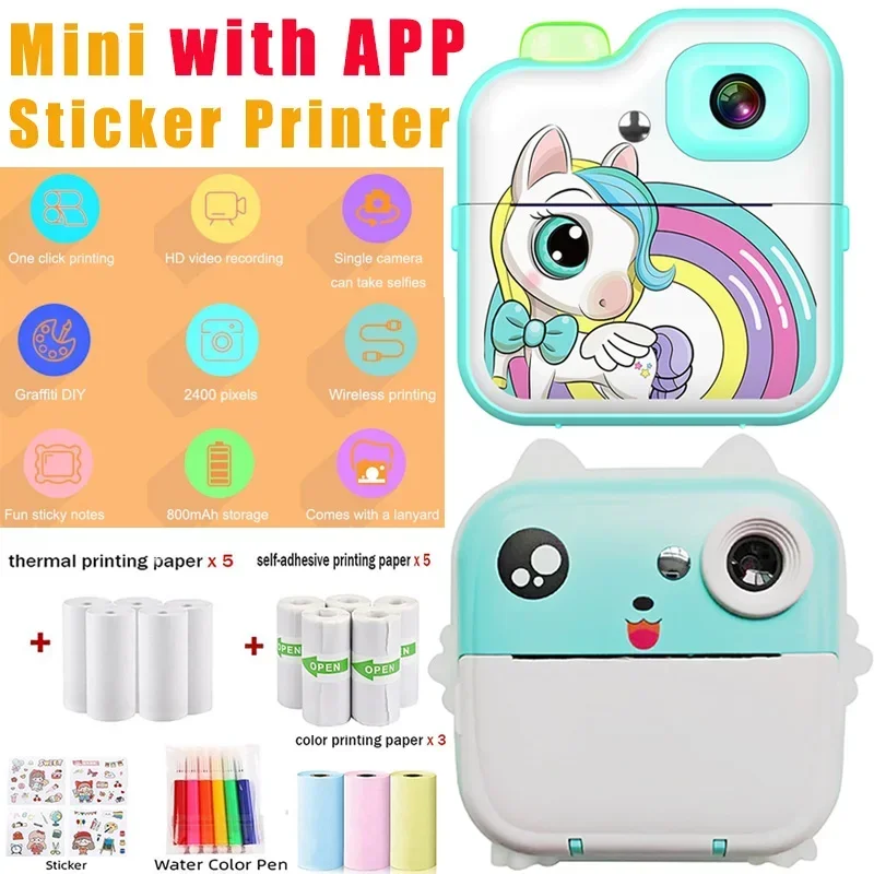 Mini Photo Pocket Printer Portable Ink-free Thermal 57mm Sticker Trans Paper Wireless BT 200dpi Android IOS Printing Machine
Mini Photo Pocket Printer Portable Ink-free Thermal 57mm Sticker Trans Paper Wireless BT 200dpi Android IOS Printing Machine