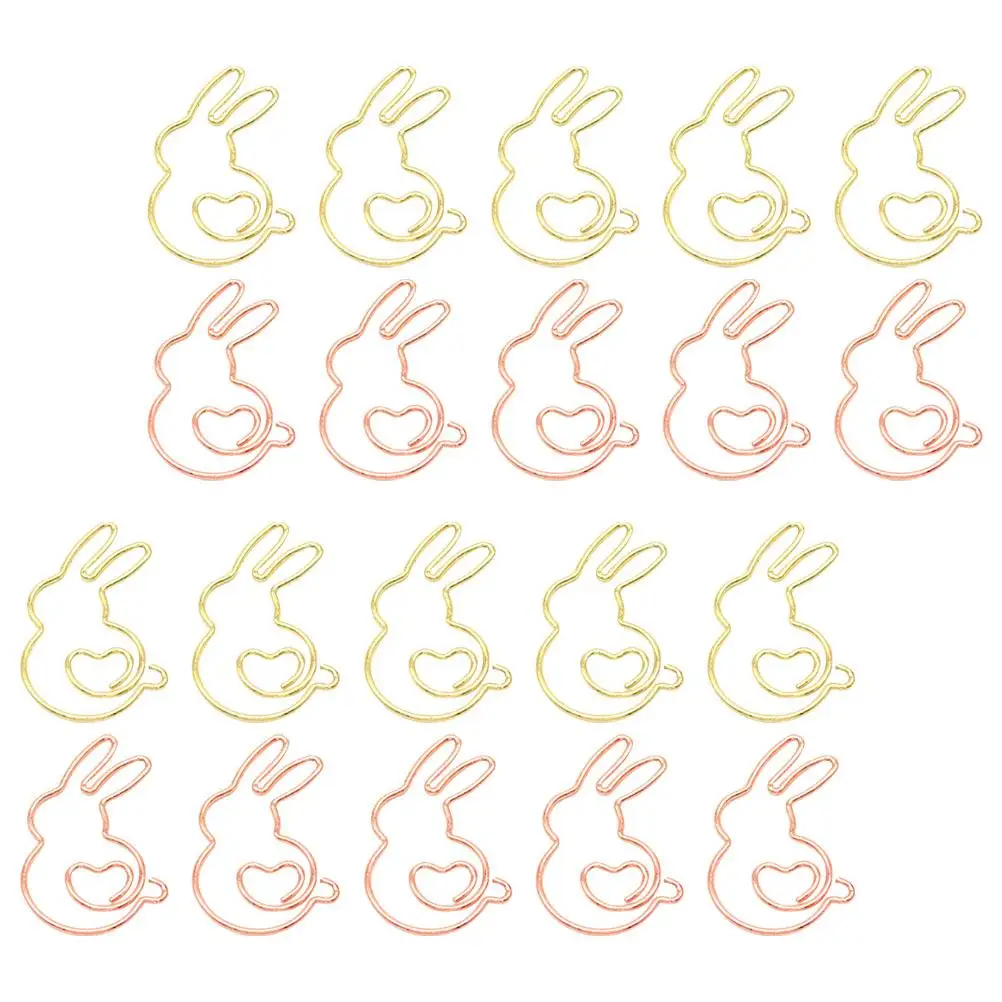 20pcs Creative Paper Clips Bunny Shaped Golden Rose Gold Metal Marking Clips Desk Accessories Student Office Supplies
20pcs Creative Paper Clips Bunny Shaped Golden Rose Gold Metal Marking Clips Desk Accessories Student Office Supplies