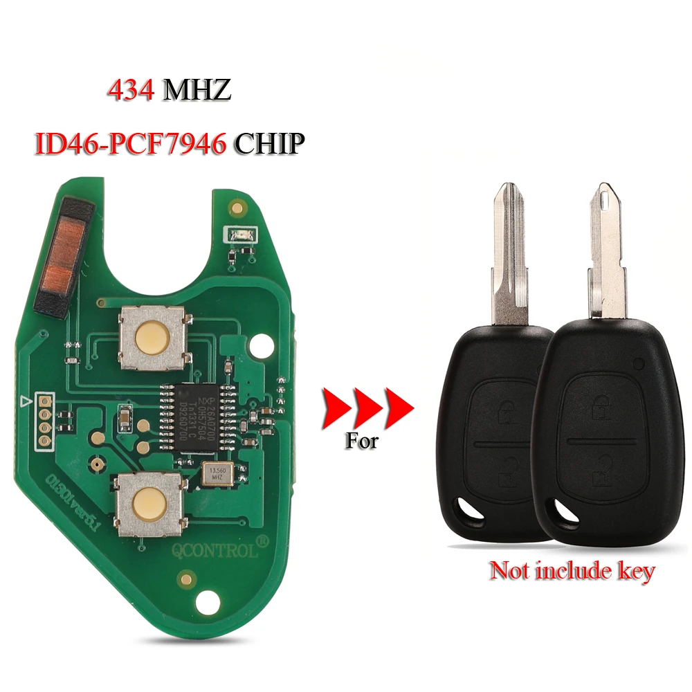 Пульт дистанционного управления jingyuqin Smart Car Key, печатная плата для Renault Trafic, Master Vivaro Movano Kangoo, 2 кнопки, 434 МГц, ID46-PCF7946 Chip
Пульт дистанционного управления jingyuqin Smart Car Key, печатная плата для Renault Trafic, Master Vivaro Movano Kangoo, 2 кнопки, 434 МГц, ID46-PCF7946 Chip