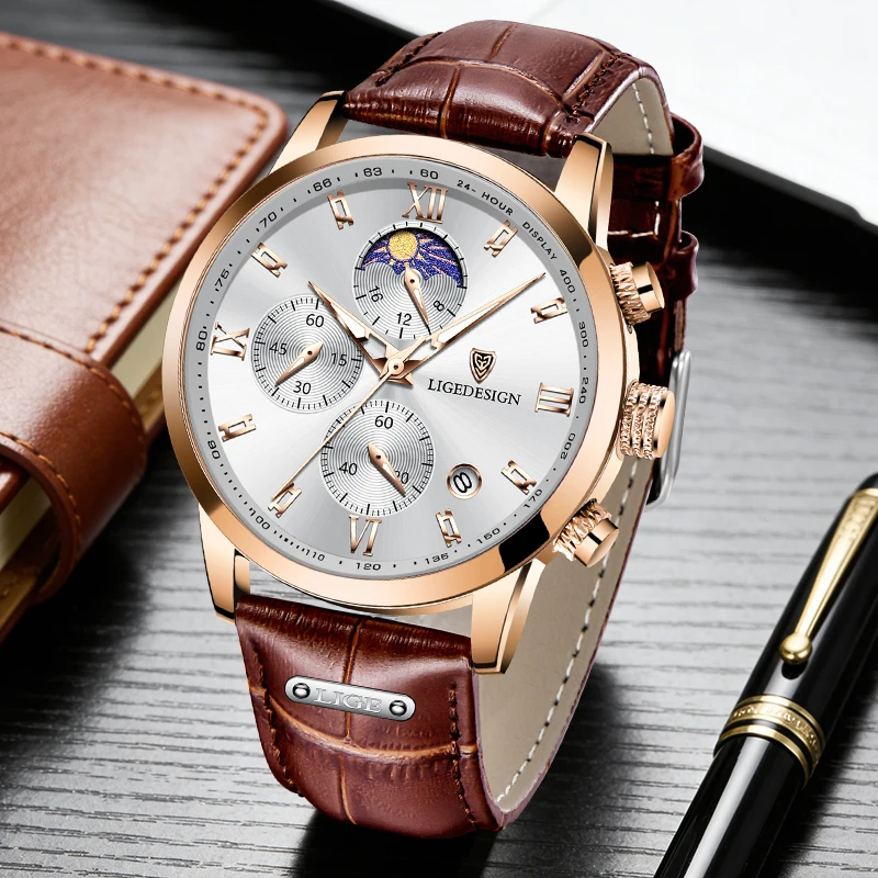 LIGE Man Watch Fashion Retro Leather Strap Waterproof Outdoor Casual Sport Wristwatch Moon Phase Military Quartz Watches for Men
LIGE Man Watch Fashion Retro Leather Strap Waterproof Outdoor Casual Sport Wristwatch Moon Phase Military Quartz Watches for Men