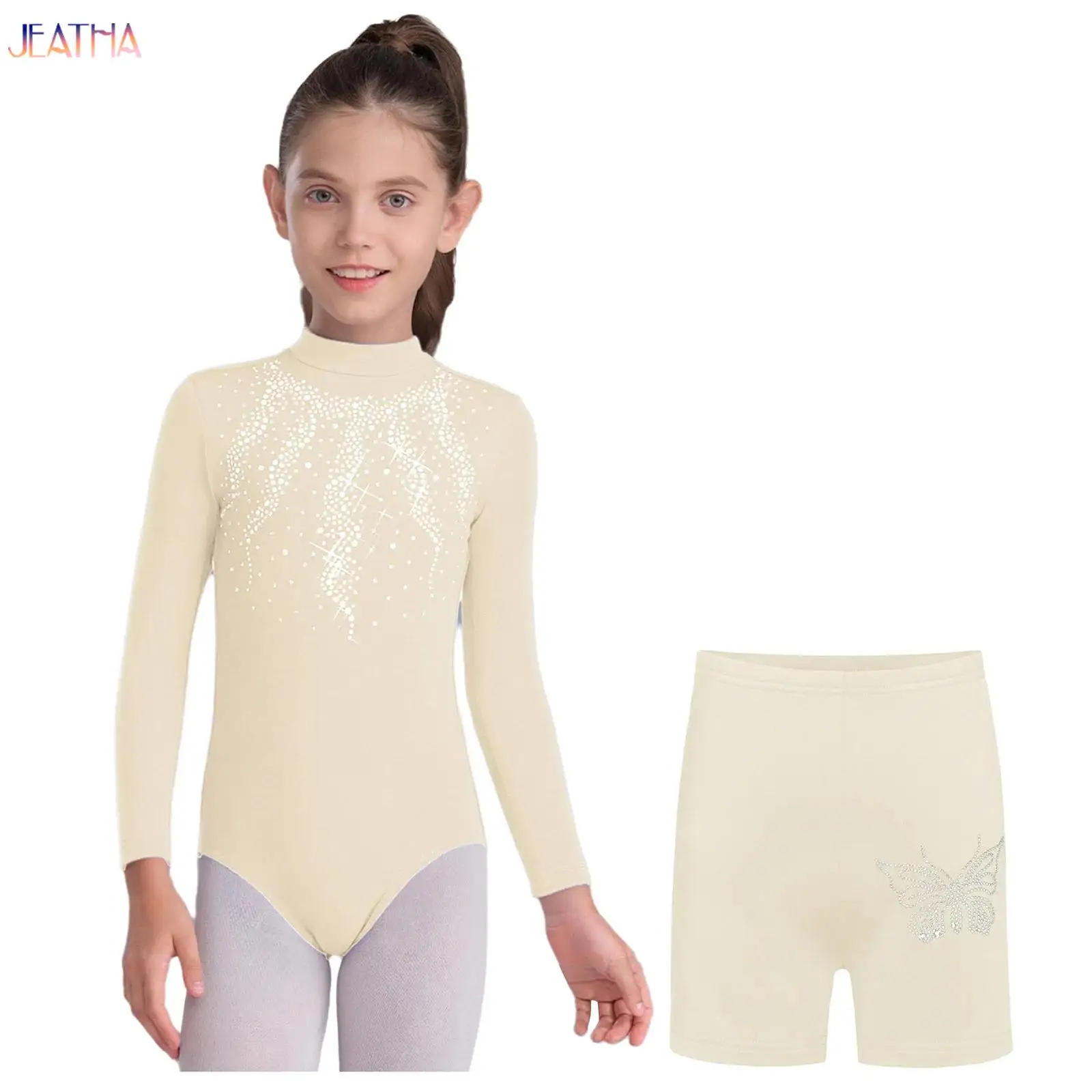 Kid Girls Fleece Lined Dance Leotard Rhinestone Bodysuit Ballet Figure Skating Performance 2-piece Rhythmic Gymnastics Outfits
Kid Girls Fleece Lined Dance Leotard Rhinestone Bodysuit Ballet Figure Skating Performance 2-piece Rhythmic Gymnastics Outfits