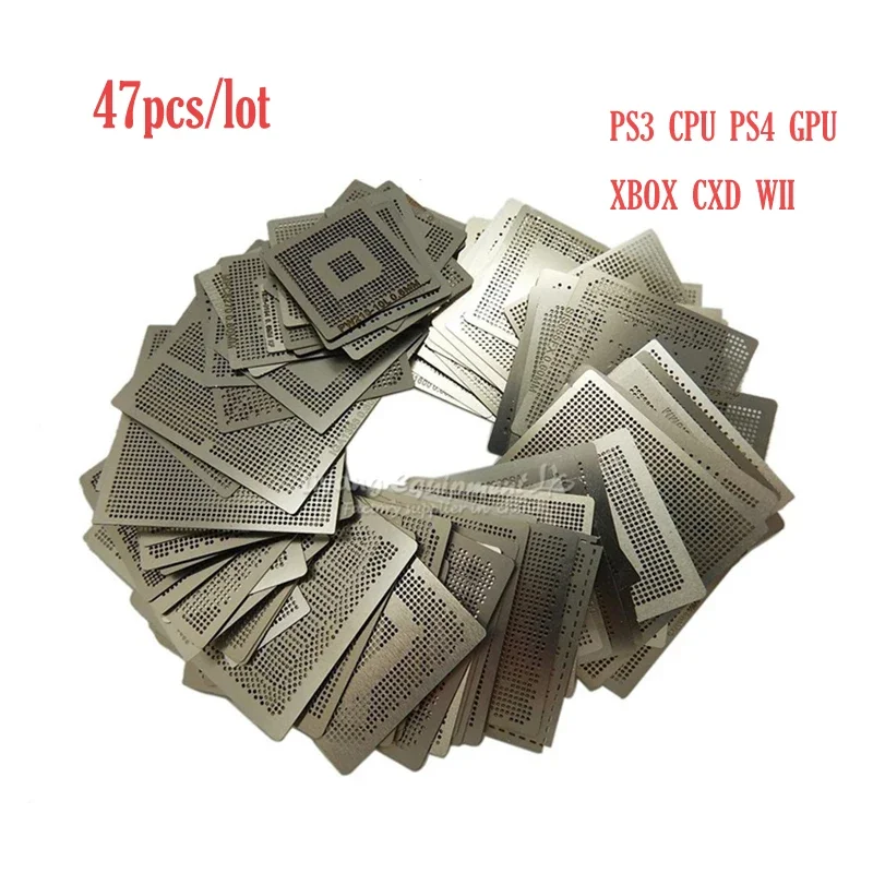 BGA Reballing Universal Stencils 47pcs/lot Direct Heating Stencils for Game Console PS3 CPU PS4 GPU XBOX CXD WII Heat Template
BGA Reballing Universal Stencils 47pcs/lot Direct Heating Stencils for Game Console PS3 CPU PS4 GPU XBOX CXD WII Heat Template