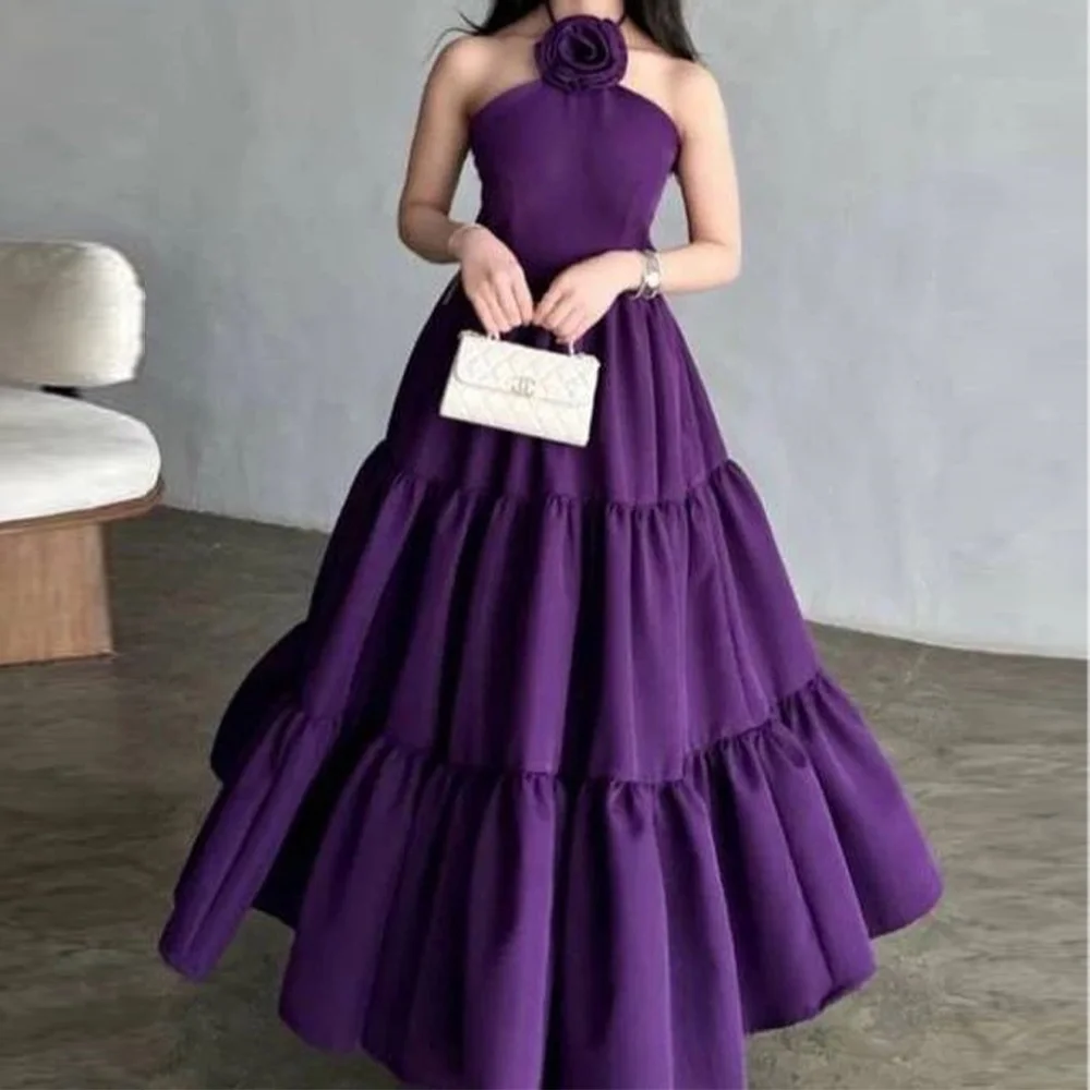 Customized 3D Flowers Pleats Halter Sleeveless Jersey Ankle Length A-Line Delicate and Temperament Bespoke Occasion Gowns Solid
Customized 3D Flowers Pleats Halter Sleeveless Jersey Ankle Length A-Line Delicate and Temperament Bespoke Occasion Gowns Solid