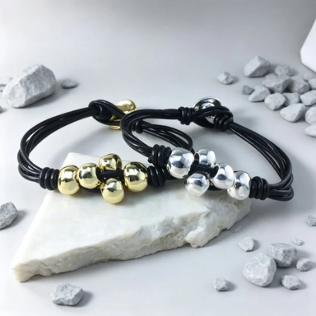 2026 Summer Trendy Daily Leisure Style Gold Silver Round Bead Leather Rope Bracelet Women's Accessories Festival Gift
2026 Summer Trendy Daily Leisure Style Gold Silver Round Bead Leather Rope Bracelet Women's Accessories Festival Gift