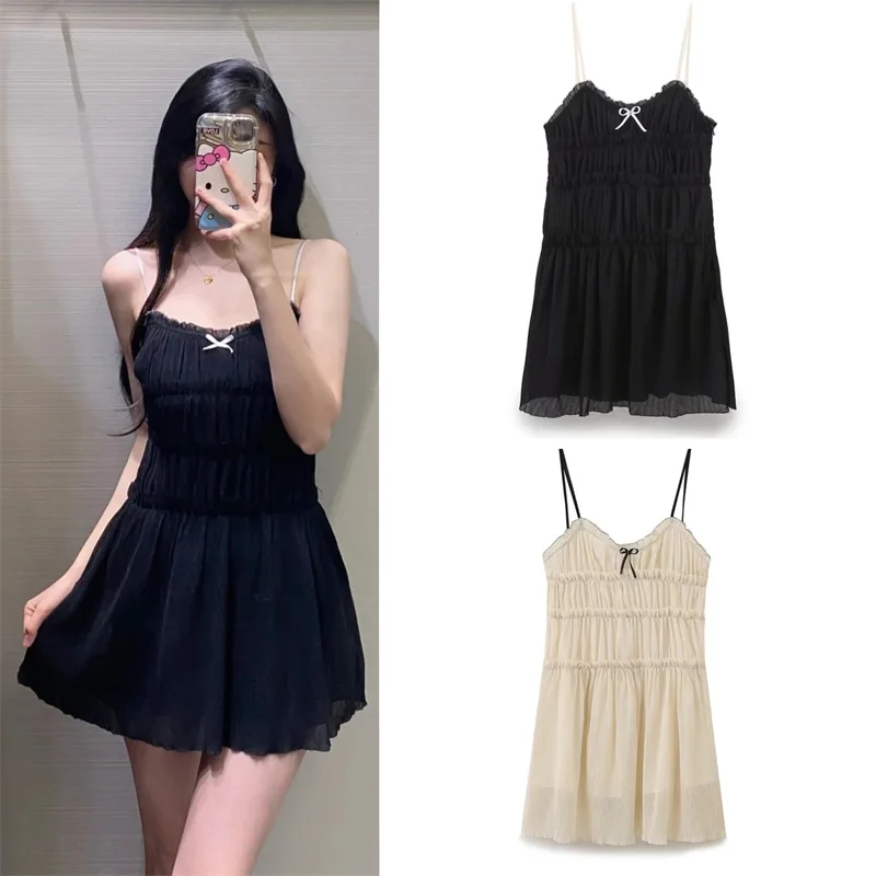 Women's Dresses New Summer 2025 Textured Multi-Layered Design Sense Suspender Mini Dress Bow Decoration Sexy and cute
Women's Dresses New Summer 2025 Textured Multi-Layered Design Sense Suspender Mini Dress Bow Decoration Sexy and cute