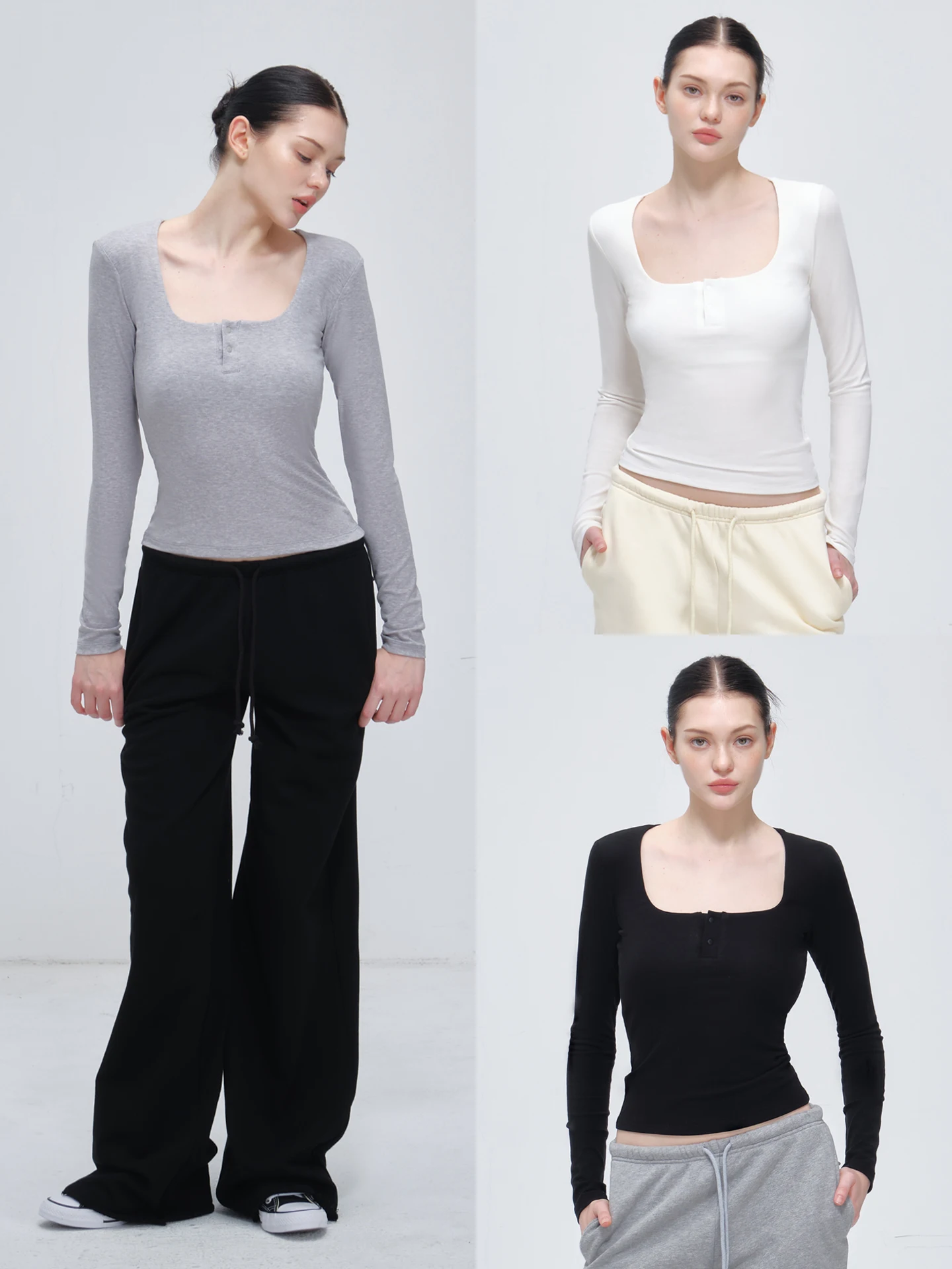 Autumn and Winter French Square-Neck Long-Sleeved Knit Top, Women's Slim-Fit Short Long-Sleeved Top, Autumn and Winter Warm Base Layer, Button Design Top, Winter Inner Layer Top
Autumn and Winter French Square-Neck Long-Sleeved Knit Top, Women's Slim-Fit Short Long-Sleeved Top, Autumn and Winter Warm Base Layer, Button Design Top, Winter Inner Layer Top