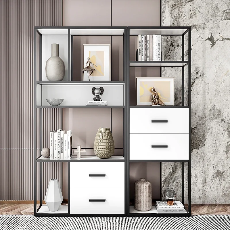 Modern wabi-sabi wind bookshelf light luxury Italian stainless steel display rack
Modern wabi-sabi wind bookshelf light luxury Italian stainless steel display rack