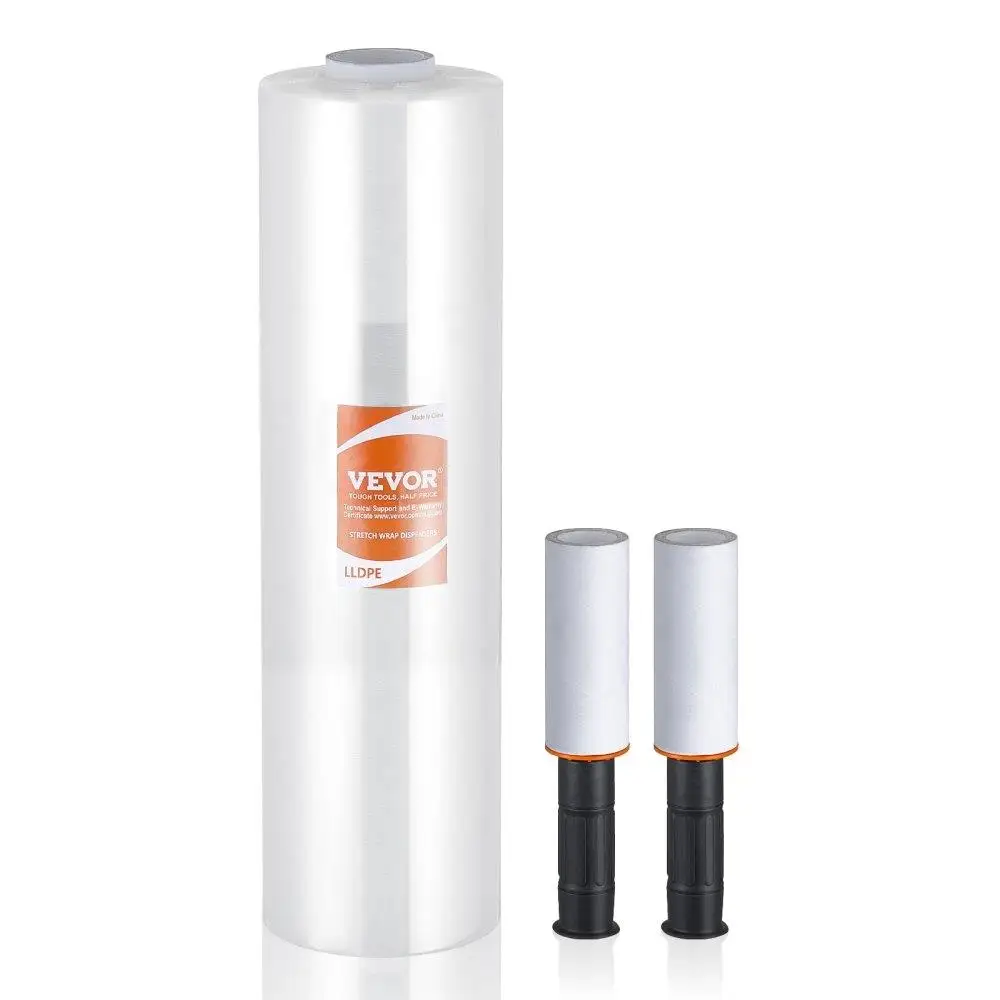 15x1200ft Heavy Duty 80Gauge Clear Durable Stretch Film Wrap Roll with Handles for pallet Wrapping Shipping Moving
15x1200ft Heavy Duty 80Gauge Clear Durable Stretch Film Wrap Roll with Handles for pallet Wrapping Shipping Moving