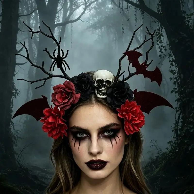 A52E Lightweight Halloween Hair Accessory Roleplay Hairband With Detailed Twig And Flower Decorations
A52E Lightweight Halloween Hair Accessory Roleplay Hairband With Detailed Twig And Flower Decorations