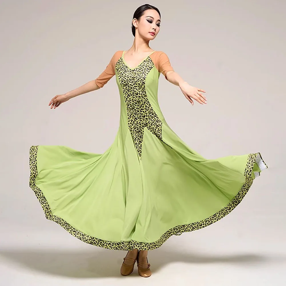 Ballroom Dance Competition Dress Women's 2024 Apple Green Leopard Print Mid-Sleeve Backless Waltz Ballroom Dress Evening Dress
Ballroom Dance Competition Dress Women's 2024 Apple Green Leopard Print Mid-Sleeve Backless Waltz Ballroom Dress Evening Dress