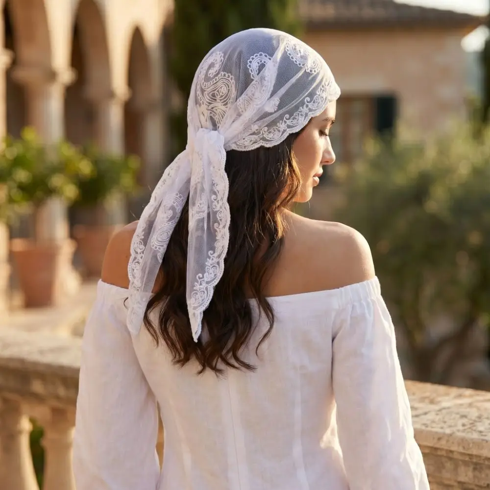 Embroidered Lace Embroidery Square Scarf Cashew Pattern Thin Lace Headwrap Lace Trim Hair Wrap Cashew Flower Bandana
Embroidered Lace Embroidery Square Scarf Cashew Pattern Thin Lace Headwrap Lace Trim Hair Wrap Cashew Flower Bandana