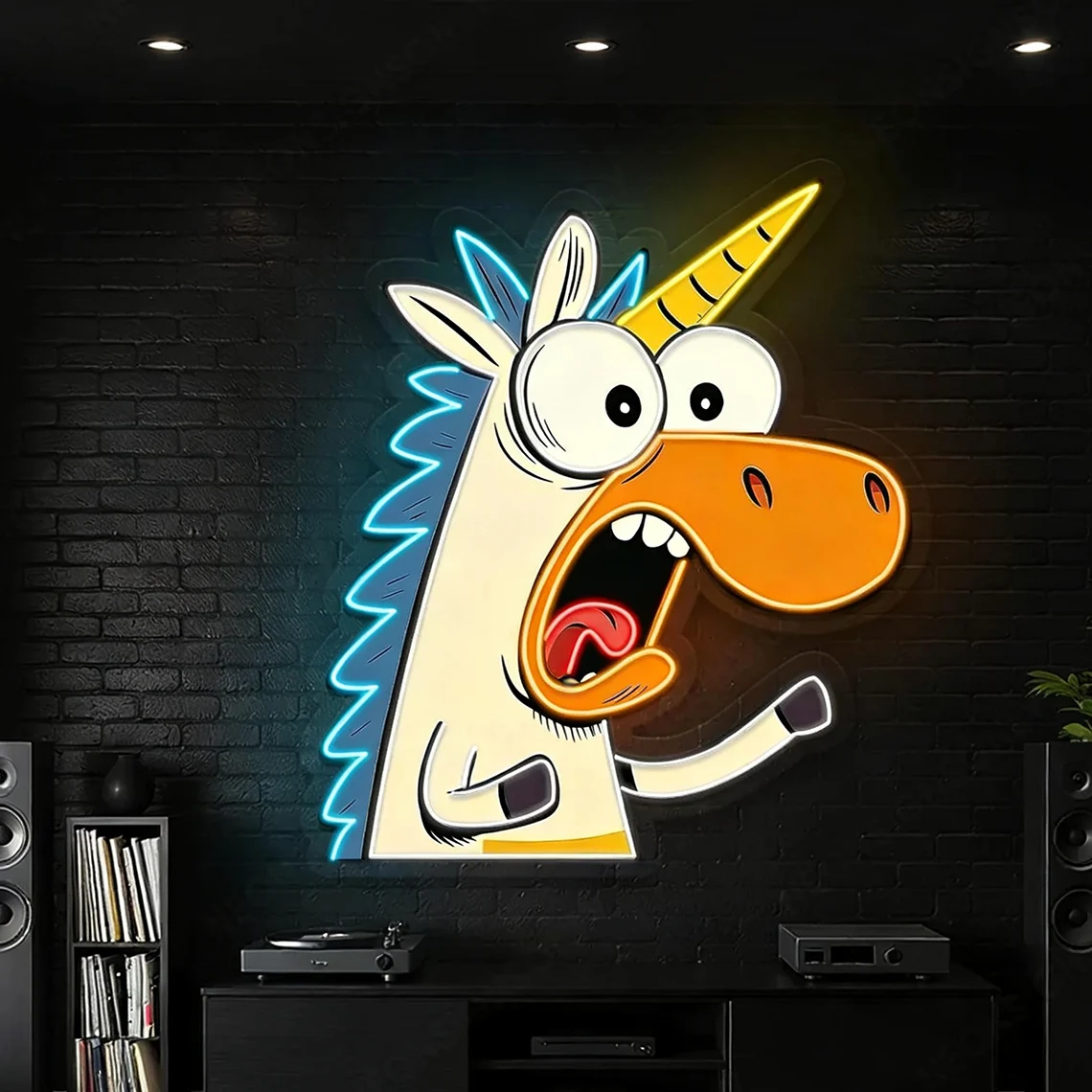 Unicorn Neon Sign UV Print,Screaming Unicorn Wall Decor,Comic Crazy Unicorn Face Neon Sign,Meme Unicorn Neon,Custom Neon Sign
Unicorn Neon Sign UV Print,Screaming Unicorn Wall Decor,Comic Crazy Unicorn Face Neon Sign,Meme Unicorn Neon,Custom Neon Sign