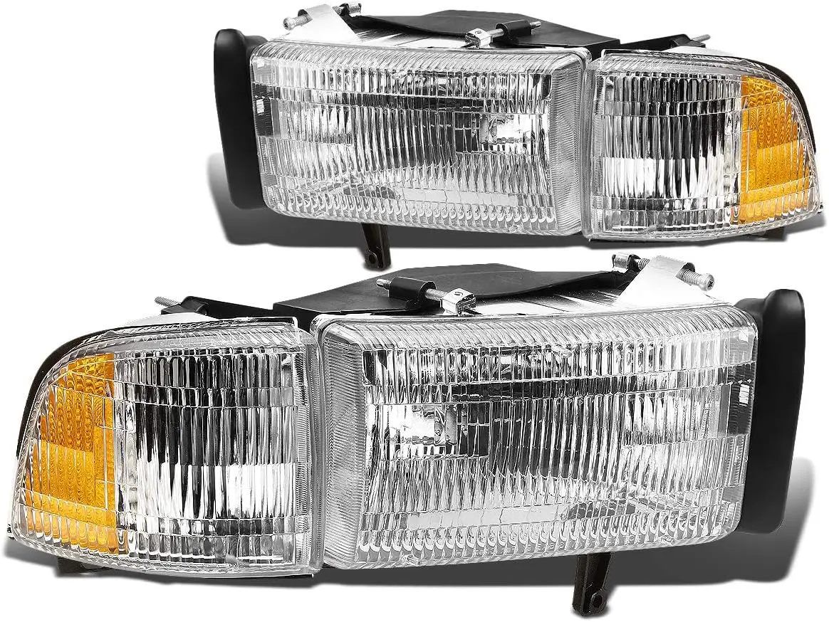4 шт. фары в сборе с угловой лампой, совместимые с Dodge Ram 1500 2500 3500 (модели без спорта) 94-02, водитель и пастге
4 шт. фары в сборе с угловой лампой, совместимые с Dodge Ram 1500 2500 3500 (модели без спорта) 94-02, водитель и пастге