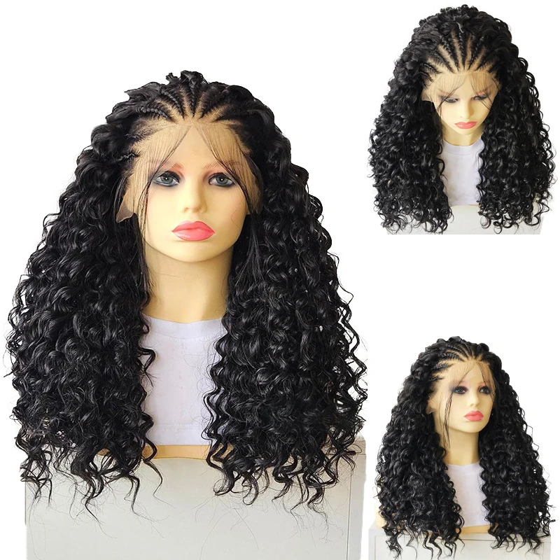 26-Inch 13x4 Front Lace Synthetic Hair, Natural Black Braided Curly Hair, Suitable For Ladies' Daily Party High-End Braided Wig
26-Inch 13x4 Front Lace Synthetic Hair, Natural Black Braided Curly Hair, Suitable For Ladies' Daily Party High-End Braided Wig