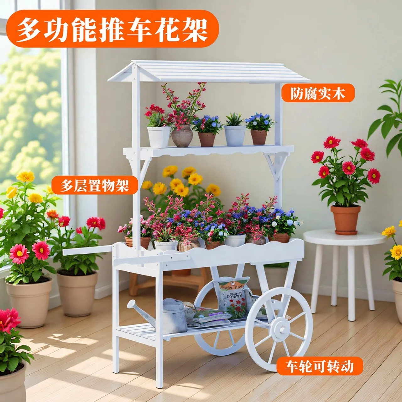 American country vintage distressed solid wood flower platform balcony shelf garden operation table outdoor flower stand
American country vintage distressed solid wood flower platform balcony shelf garden operation table outdoor flower stand