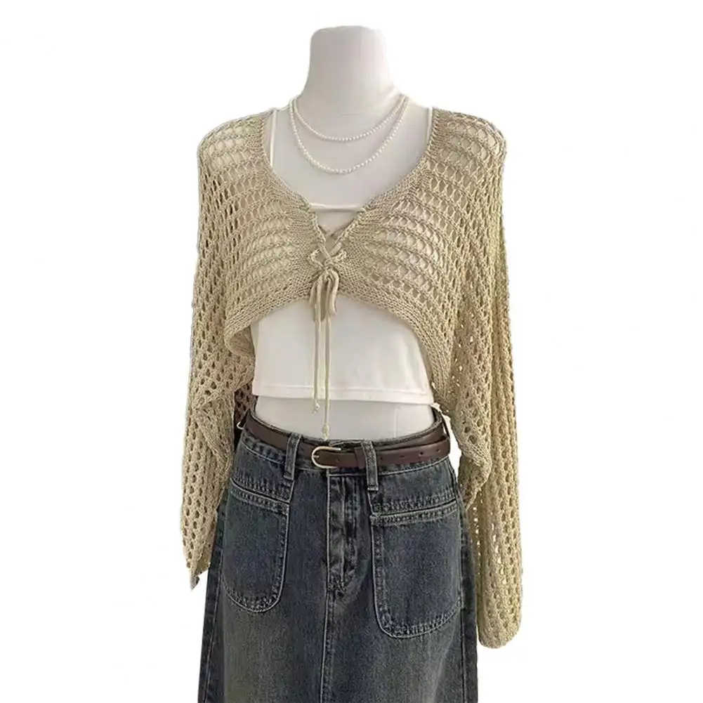 Soft Fabric Blouse Loose Fit Casual Knitted Solid Color Hollow Design Summer Sun Protection Short Fit Women Shirt
Soft Fabric Blouse Loose Fit Casual Knitted Solid Color Hollow Design Summer Sun Protection Short Fit Women Shirt