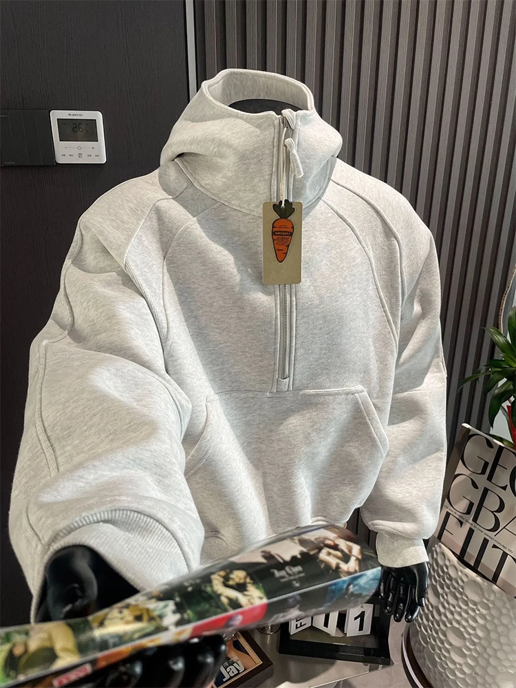 Cleanfit Men's Fleece Lined Hoodie White Flower Grey Half Zipper Autumn Winter American Retro Heavy Duty Deconstructed Jacket
Cleanfit Men's Fleece Lined Hoodie White Flower Grey Half Zipper Autumn Winter American Retro Heavy Duty Deconstructed Jacket