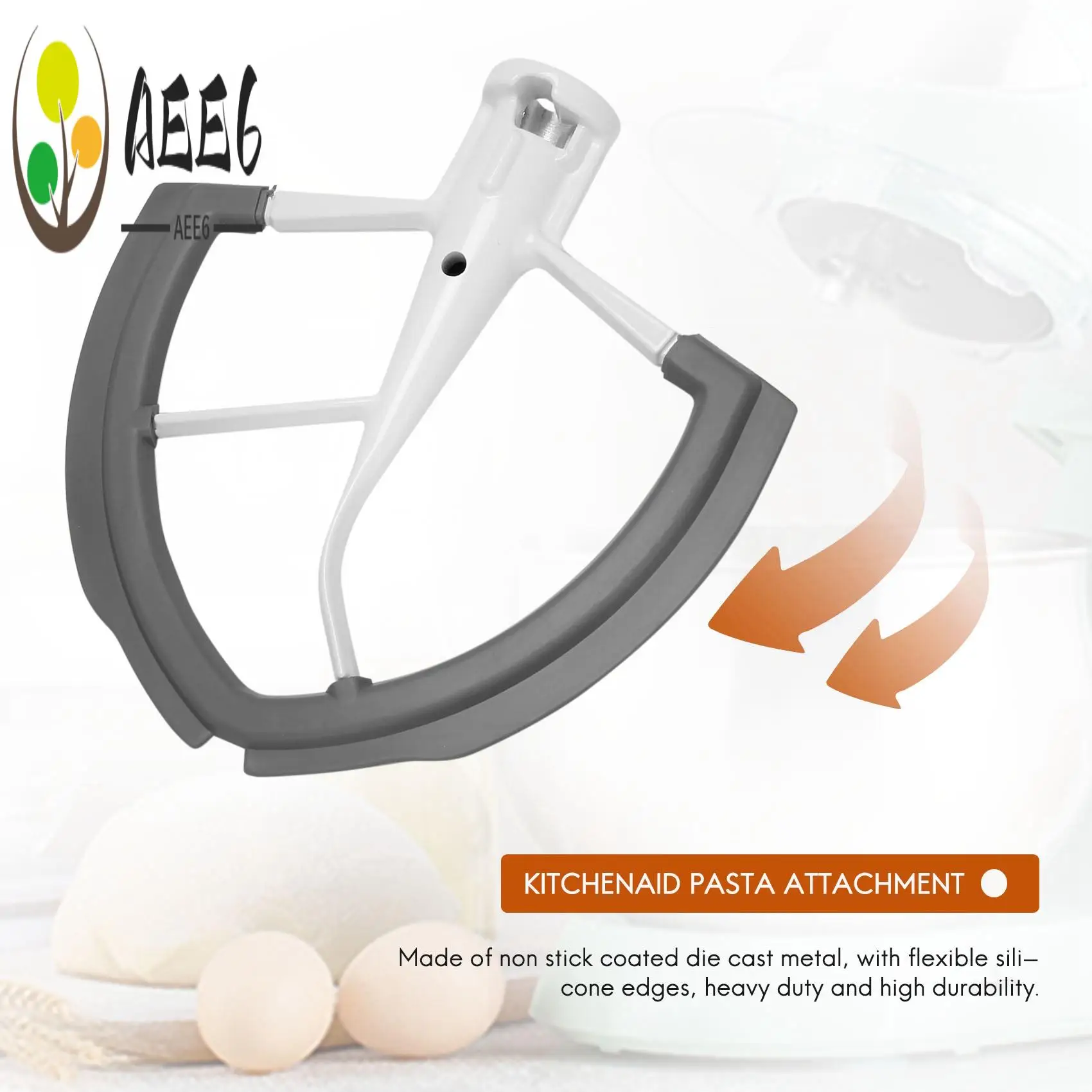 AEE6-бивалка с гибкими краями для миксера Kitchenaid с подъемной чашей — лопатка для смешивания теста на 6 литров с гибкими силиконовыми краями
AEE6-бивалка с гибкими краями для миксера Kitchenaid с подъемной чашей — лопатка для смешивания теста на 6 литров с гибкими силиконовыми краями