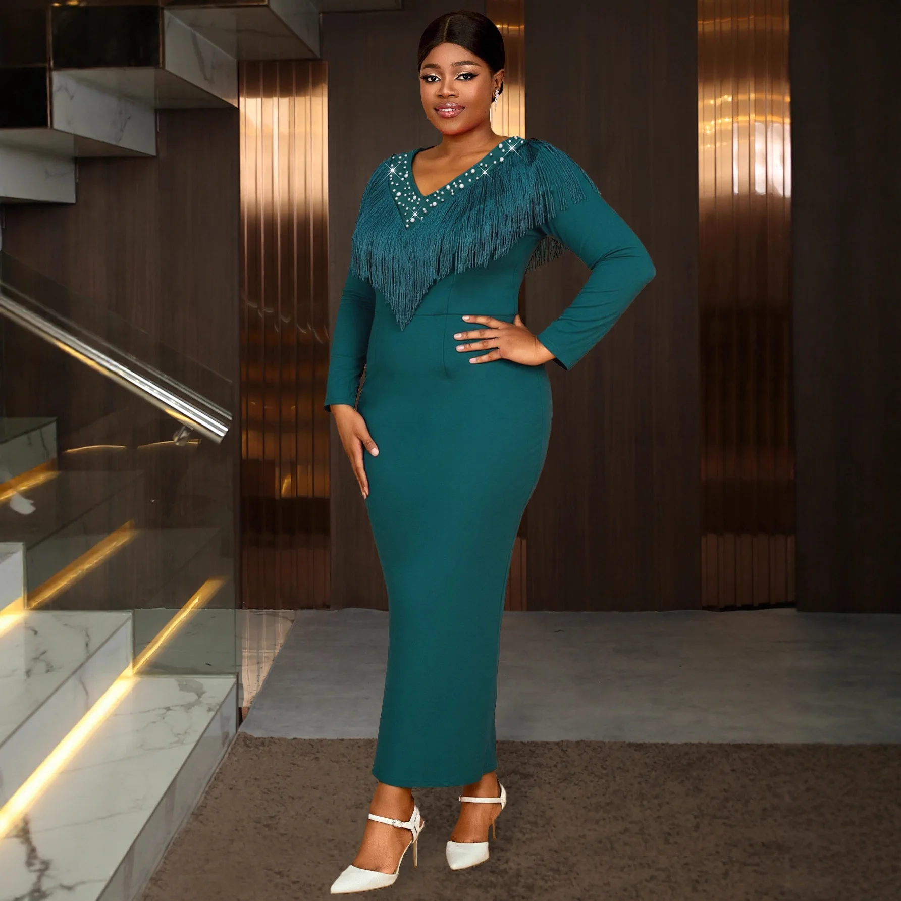 Dashiki African Dresses for Women Fashion 2026 Spring Autumn African Long Sleeve Tassel Plus Size Bodycon Long Maxi Dresses
Dashiki African Dresses for Women Fashion 2026 Spring Autumn African Long Sleeve Tassel Plus Size Bodycon Long Maxi Dresses