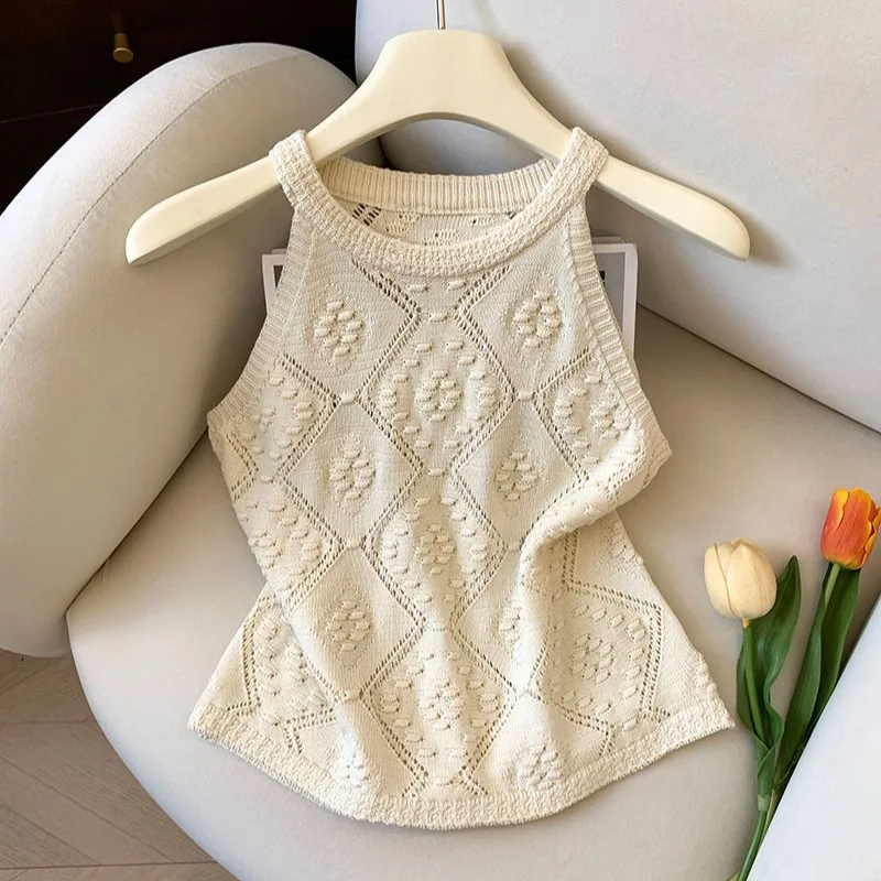 American Style Spicy Girl Sleeveless Knitted Vest Women's Summer New High-End Slimming Outerwear Top Commute Korean Style
American Style Spicy Girl Sleeveless Knitted Vest Women's Summer New High-End Slimming Outerwear Top Commute Korean Style