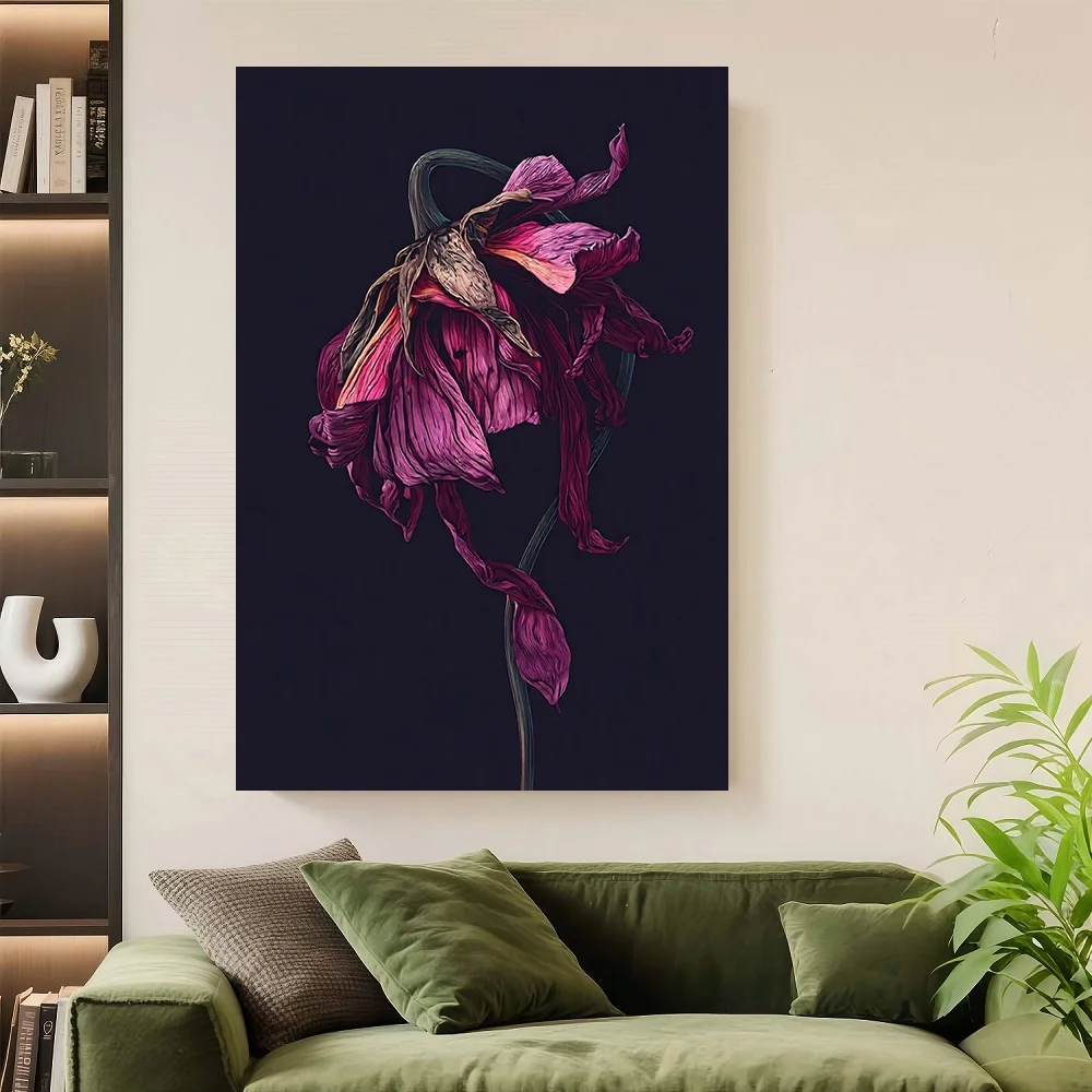 Framed Flat,1pc Canvas Painting: Withered Magenta Flowers Appear Particularly Poignant Against a Dark Background, a Perfect Deco
Framed Flat,1pc Canvas Painting: Withered Magenta Flowers Appear Particularly Poignant Against a Dark Background, a Perfect Deco