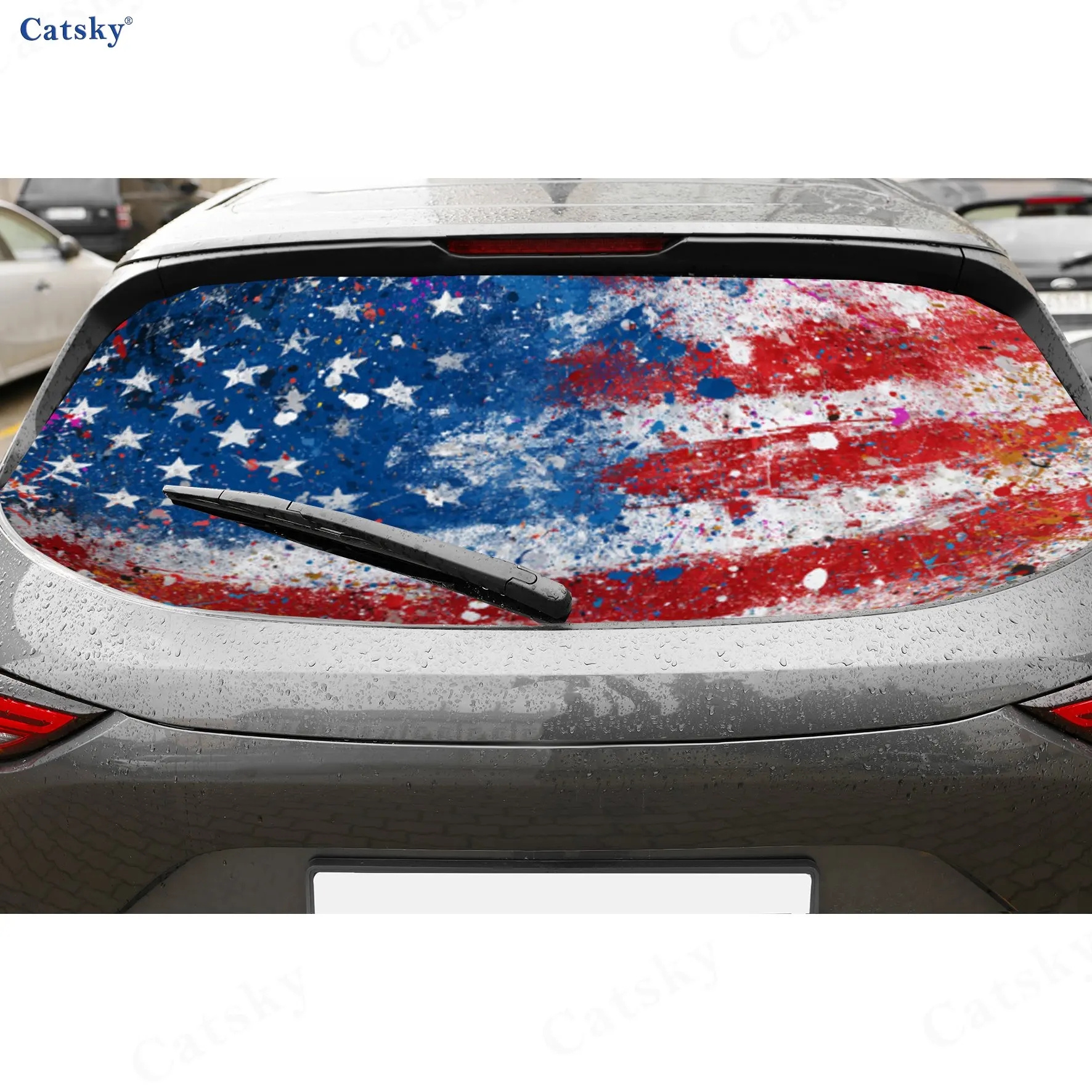 Red-Blue Splatter Star Stripes PVC Perforated Car Vinyl Wraps, Durable Car Rear Windshield Sticker, Waterproof Car Window Decal
Red-Blue Splatter Star Stripes PVC Perforated Car Vinyl Wraps, Durable Car Rear Windshield Sticker, Waterproof Car Window Decal